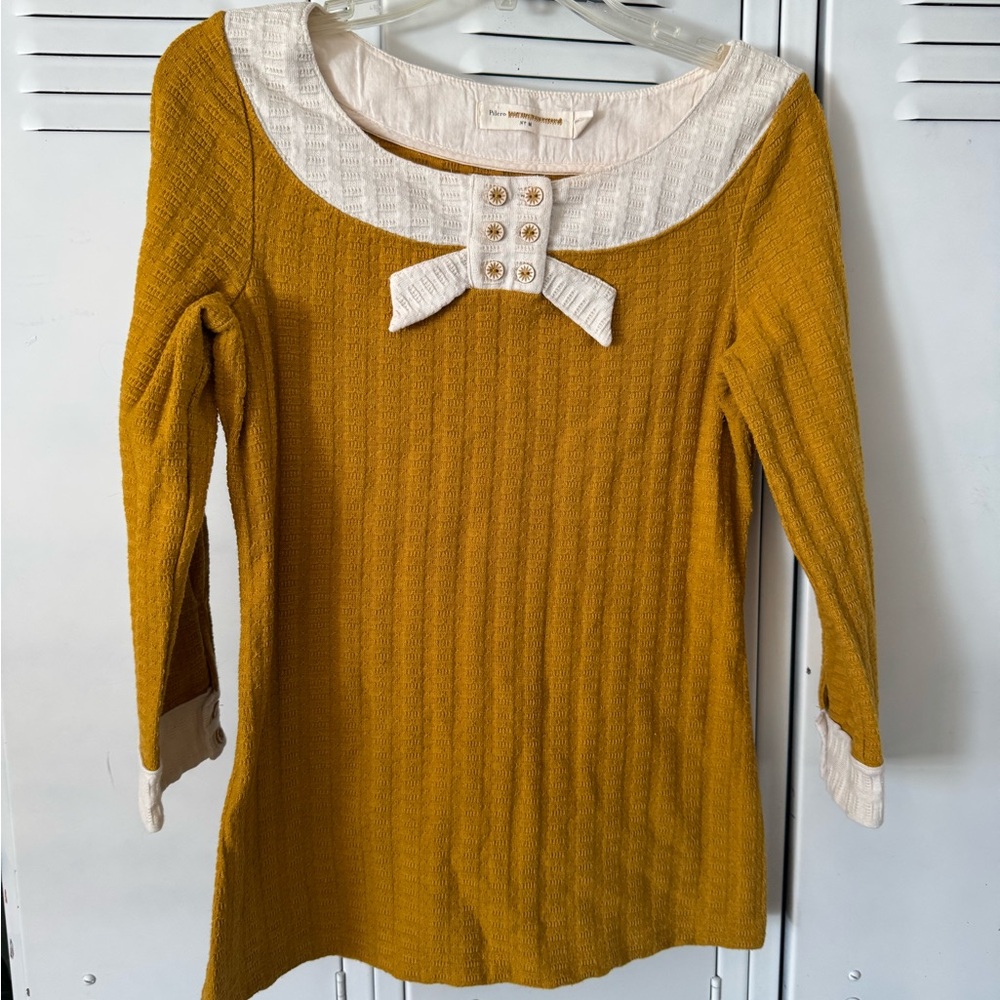 Anthropologie Pilcro Mustard Knit Top